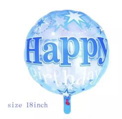 GLOBO TRANSP.HAPPY BIRTHDAY AZUL 18"