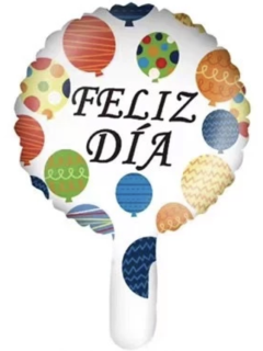 Globo Feliz Día blanco globos colores 10"