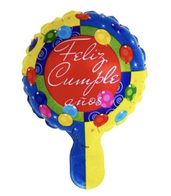 MICRO 6" FELIZ CUMPLEAÑOS AMARILLO Y AZUL