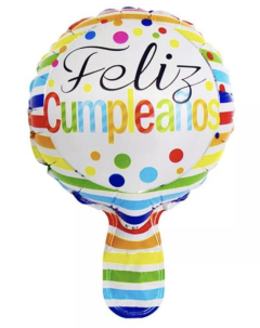 MICRO 6" FELIZ CUMPLEAÑOS RAYAS COLORES