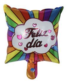 GLOBO CUADRADO 10´ FELIZ DIA ARCOIRIS