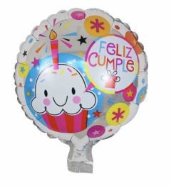 GLOBO CIRCULO 10´ FELIZ CUMPLE CUP CAKE