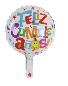 GLOBO CIRCULO 10´FELIZ CUMPLEAÑOS EMOJI