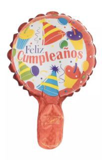 GLOBO CIRCULO 10´ FELIZ CUMPLEAÑOS GORROS DE FIESTA