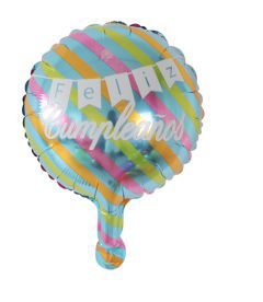GLOBO CIRCULO 10´ FELIZ CUMPLEAÑOS GIRNALDA