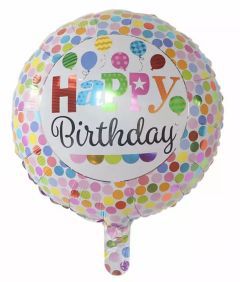GLOBO CIRCULO 18´ HAPPY BIRTHDAY GLOBOS Y PUNTOS