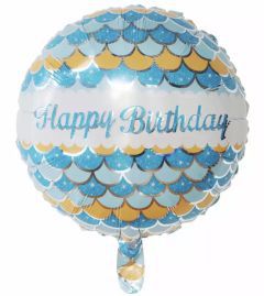 GLOBO CIRCULO 18´ HAPPY BIRTHDAY SIRENAS