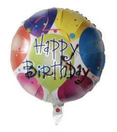 GLOBO CIRCULO 18´ HAPPY BIRTHDAY GLOBOS COLORES