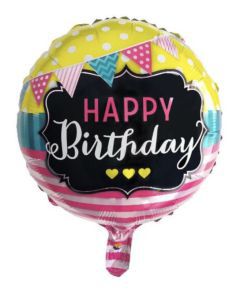 GLOBO CIRCULO 18´ HAPPY BIRTHDAY BLACKBOARD