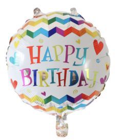 GLOBO CIRCULO 18´ HAPPY BIRTHDAY ZIGZAG