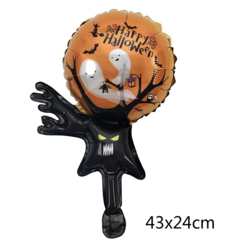 GLOBO 10´ ARBOL NEGRO HAPPY HALLOWEEN