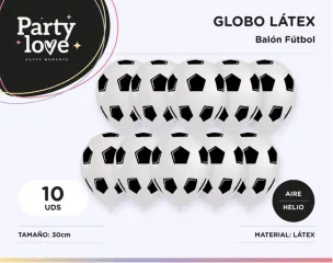 [1828] GLOBO LATEX BALÓN FUTBOL 10 UND