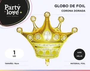 [1133] GLOBO CORONA DORADO 76CM