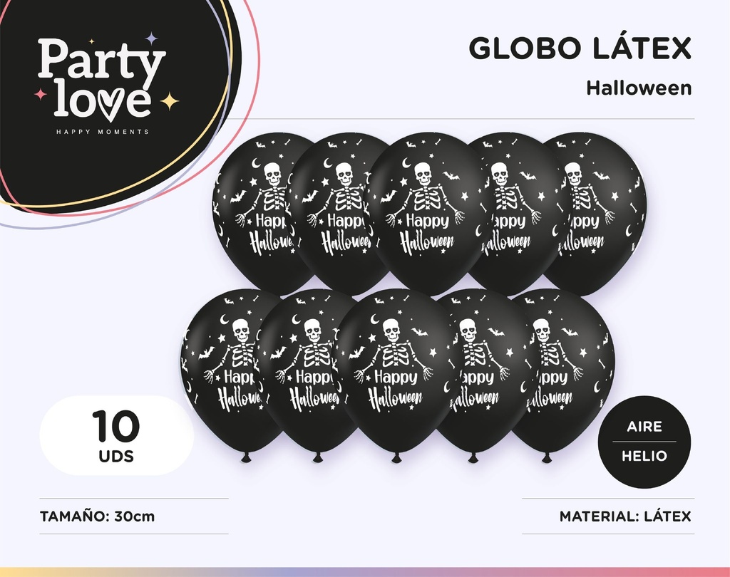 GLOBO HALLOWEEN ESQUELETO 10U LATEX
