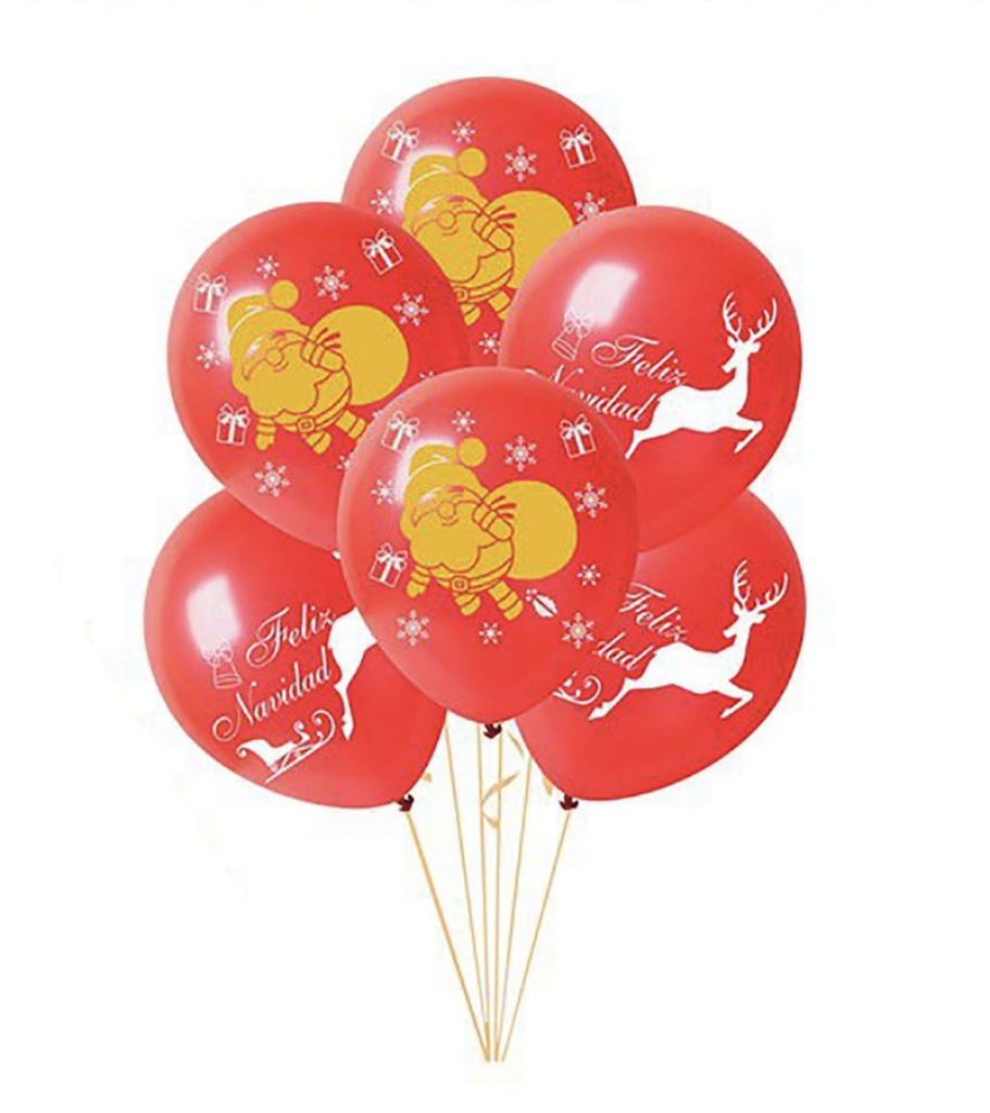 GLOBO LATEX NAVIDAD PAPA NOEL DORADO
