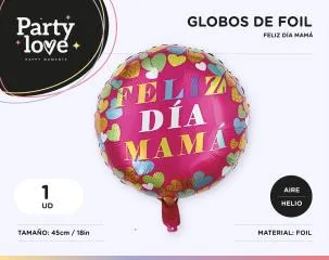 [994] GLOBO FOIL FELIZ DÍA MAMA 45CM/18IN