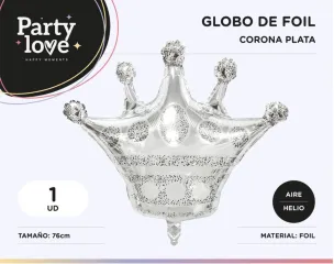 [1134] GLOBO CORONA PLATA 76 CM