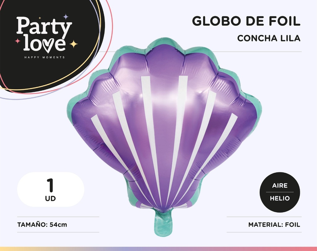 GLOBO CONCHA LILA 54 CM