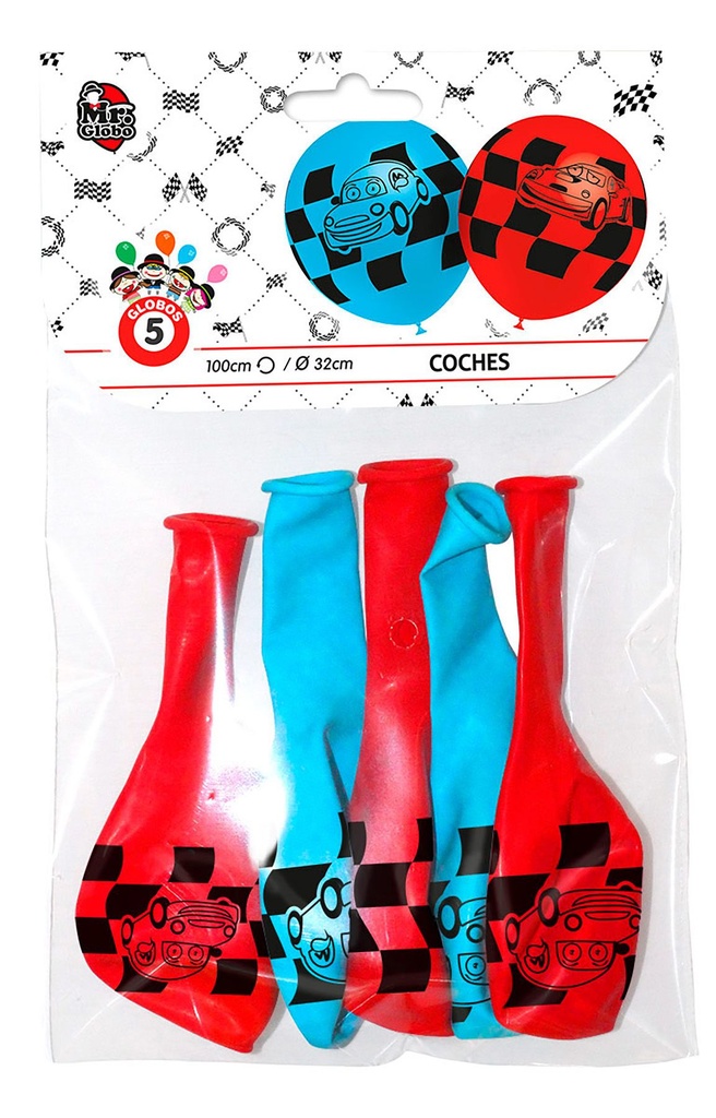 GLOBO COCHE 5 UDS LATEX