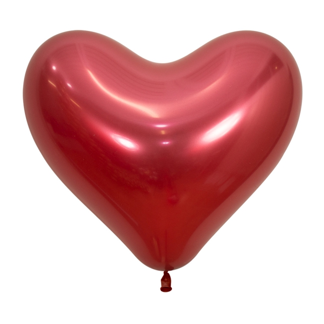 G LATEX CORAZON REFLEX CRISTAL ROJO 35CM (12)