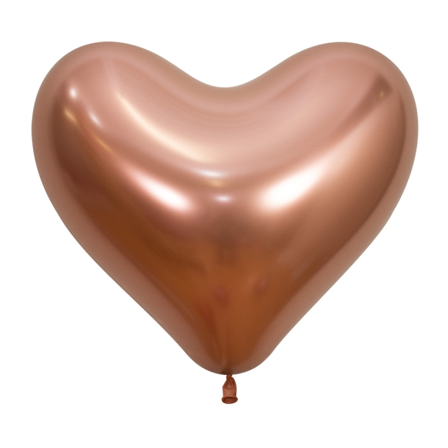 G LATEX CORAZON REFLEX ROSA DORADO 35CM (12)