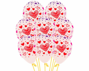 [R12-COR3] G LATEX PREM CRISTAL CORAZONES 3 COLORES  30cm (12  SEMPERTEX