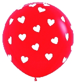 G LATEX FASHION ROJO CORAZONES CLASICO  90cm (1u)  SEMPERTEX