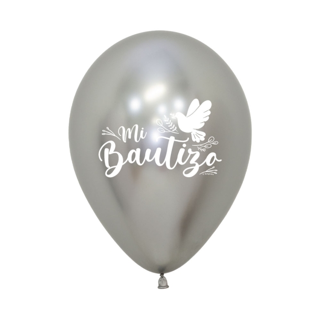 G LATEX REFLEX PLATA BAUTIZO PALOMAS 30CM (12)