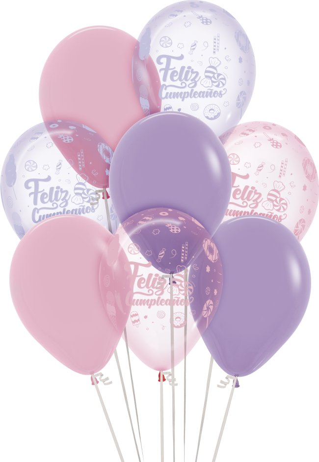 G LATEX BOUQUET F. CUMPLEAÑOS DULCE 8 GLOBOS 30CM