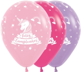 G LATEX F.CUMPLEAÑOS UNICORNIO SURT 009-12-50 30CM