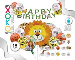 SET GLOBOS CON BANNER FELIZ C 18PC LEON