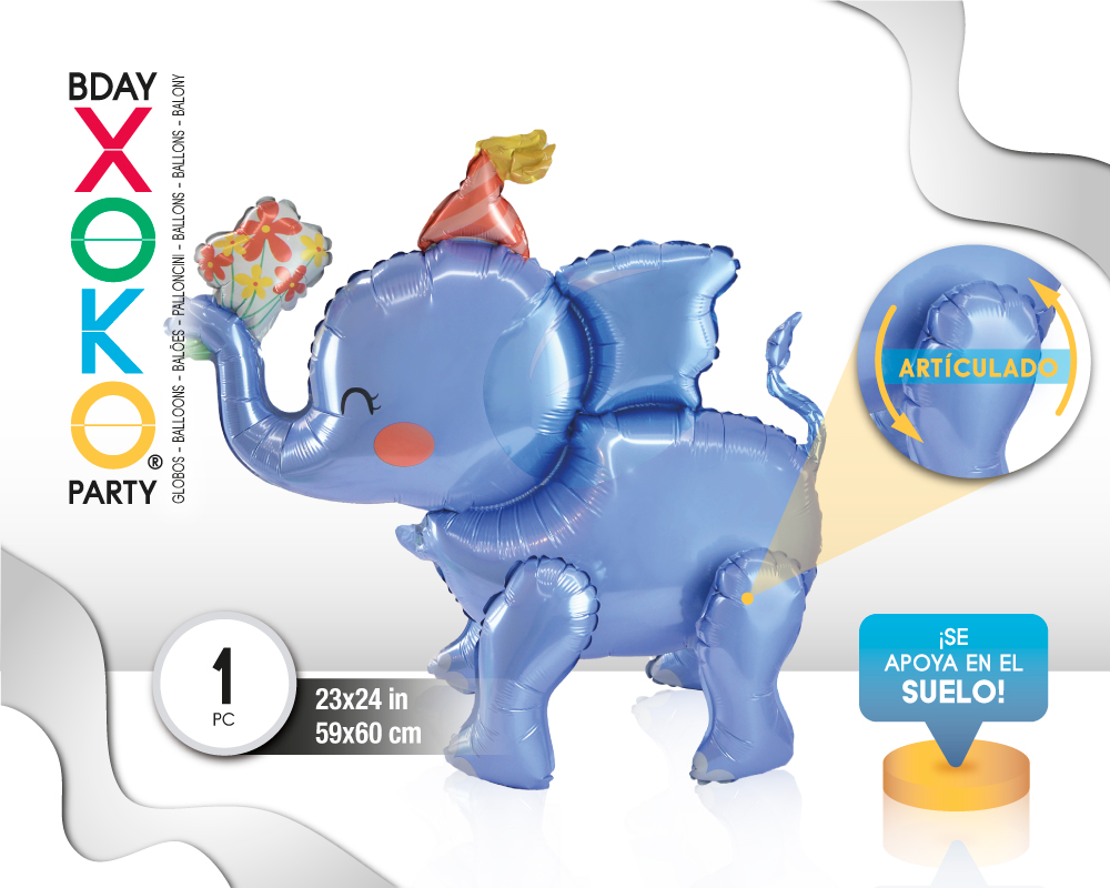 GLOBO FOIL ELEFANTE 4D 59*60CM