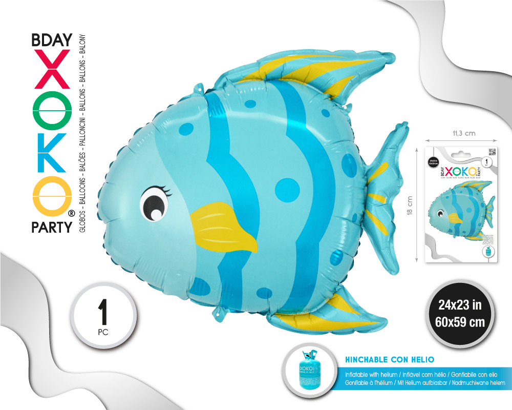 GLOBO MYLAR PEZ TROPICAL 60*59CM