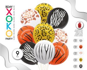 SET ANIMAL PRINT 9 GLOBOS