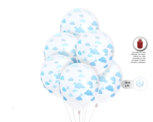 [53993] GLOBOS PRINT 2,8G 6PC NUBES AZUL CRISTAL