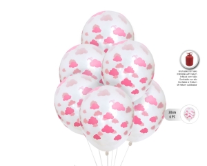 [53994] GLOBOS PRINT 2,8G 6PC NUBES ROSA CRISTAL