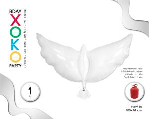 GLOBO MYLAR PALOMA BLANCA 105*48CM