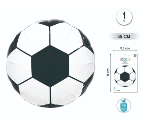GLOBO FOIL REDONDO 18"/45 CM FELIZ CUMPLE FUTBOL