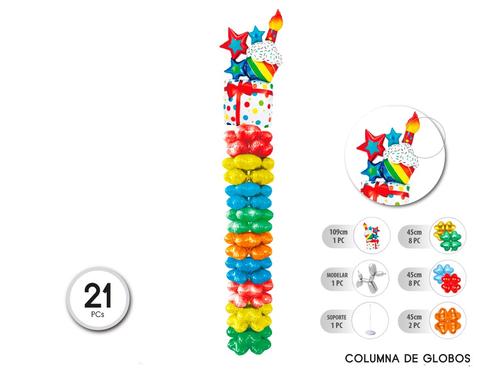 COLUMNA GLOBO MYLAR REGALO