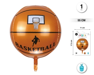 GLOBO FOIL ESFERA 55CM BASKET