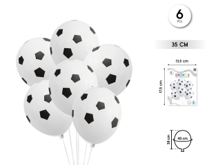 GLOBO LATEX PRINT FUTBOL 35CM 6PCS