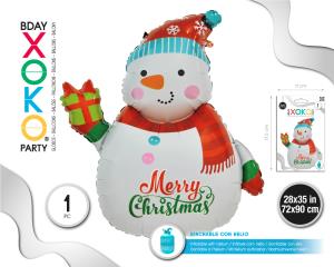 GLOBO FOIL MUÑECO DE NIEVE 72*90CM