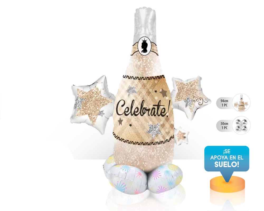 GLOBO FOIL BASE BOTELLA DE CHAMPAN 83*91CM