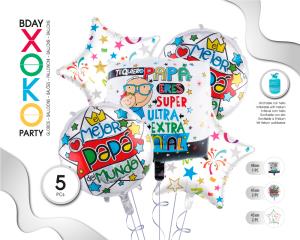 SET GLOBO MYLAR MEJOR PADRE 5PC