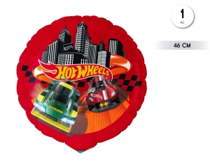 1 GLOBOS FOIL REDONDO 46 CM HOT WHEELS