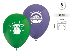 8 GLOBOS LATEX PRINT STAR WARS THE MANDALORIAN