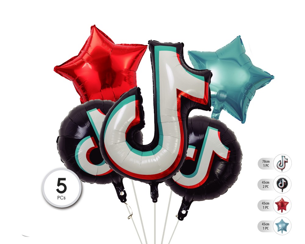 SET GLOBO MYLAR NOTA MUSICAL 5PC (SIN HELIO)