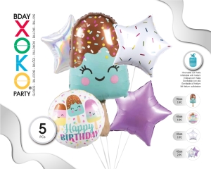 SET GLOBO MYLAR HELADO 5PC