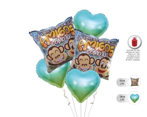 SET AZUL TIFFANY MEJOR AMIGO 5 GLOBOS