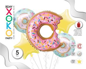 SET GLOBO MYLAR DONUTS 5PC